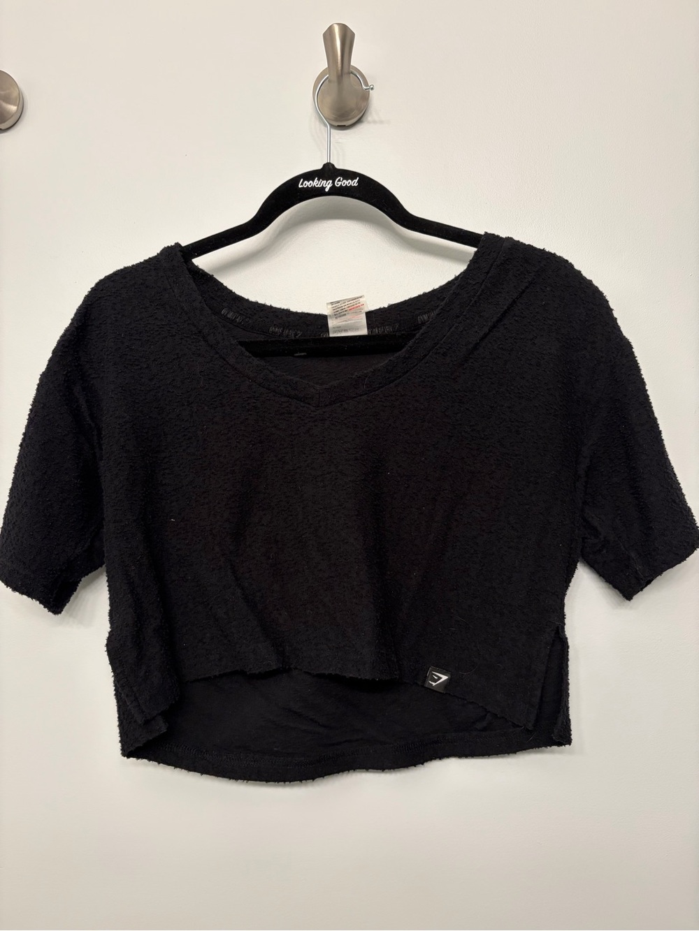 Gym Shark Gym Ready Black Cropped Tee